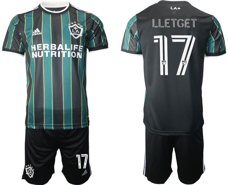 Men 2021-2022 Club Los Angeles Galaxy away black #17 Adidas Soccer Jersey->los angeles galaxy jersey->Soccer Club Jersey